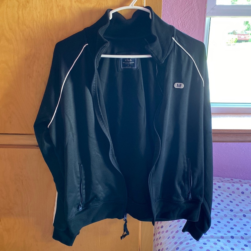 Abercrombie & Fitch, small, track suit jacket top in black and white